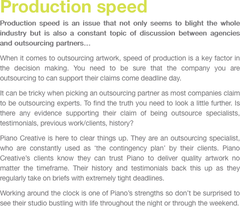 Production speed